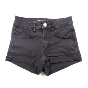 American Eagle Outfitters High Waist Black Denim Shorts